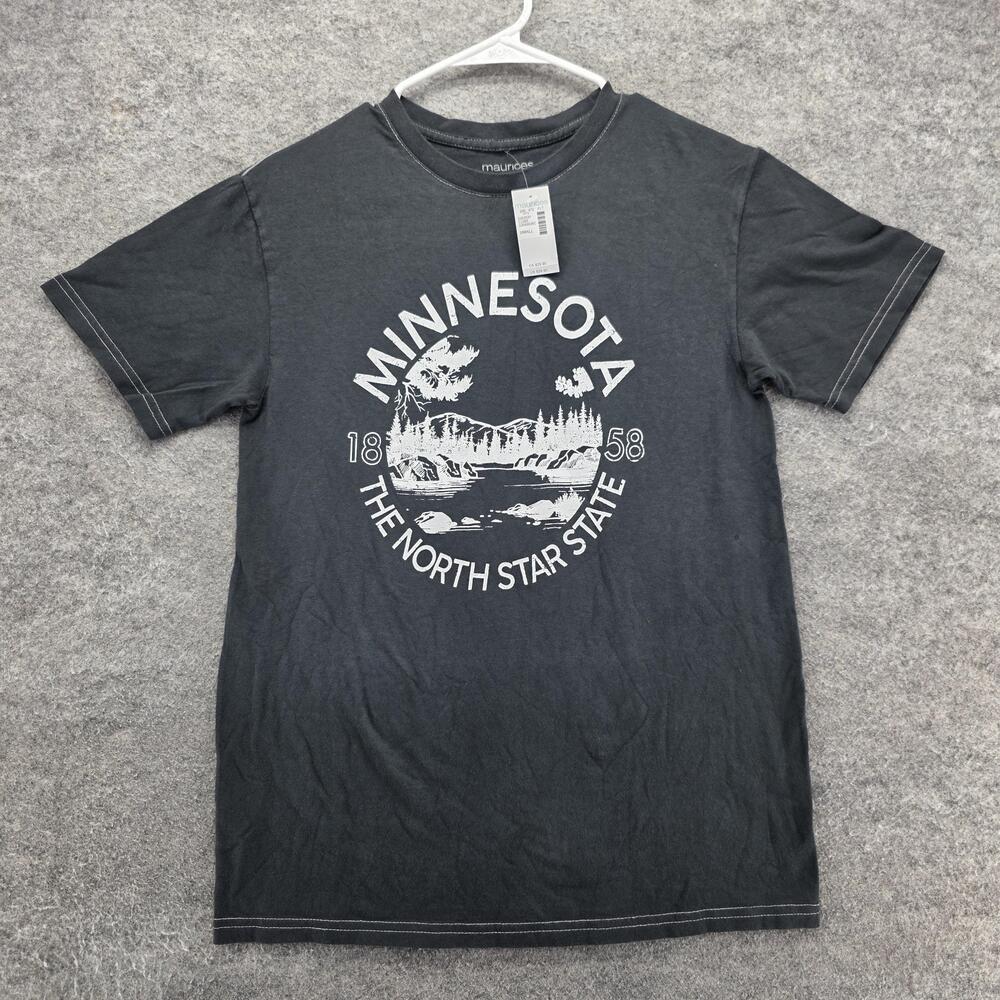 Maurices T-Shirt Womens S Black Minnesota Graphic Crew Neck Short Sleeve